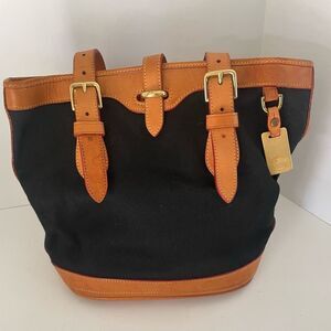 Dooney & Bourke Cabriolet Canvas and Leather Bucket Bag Vintage